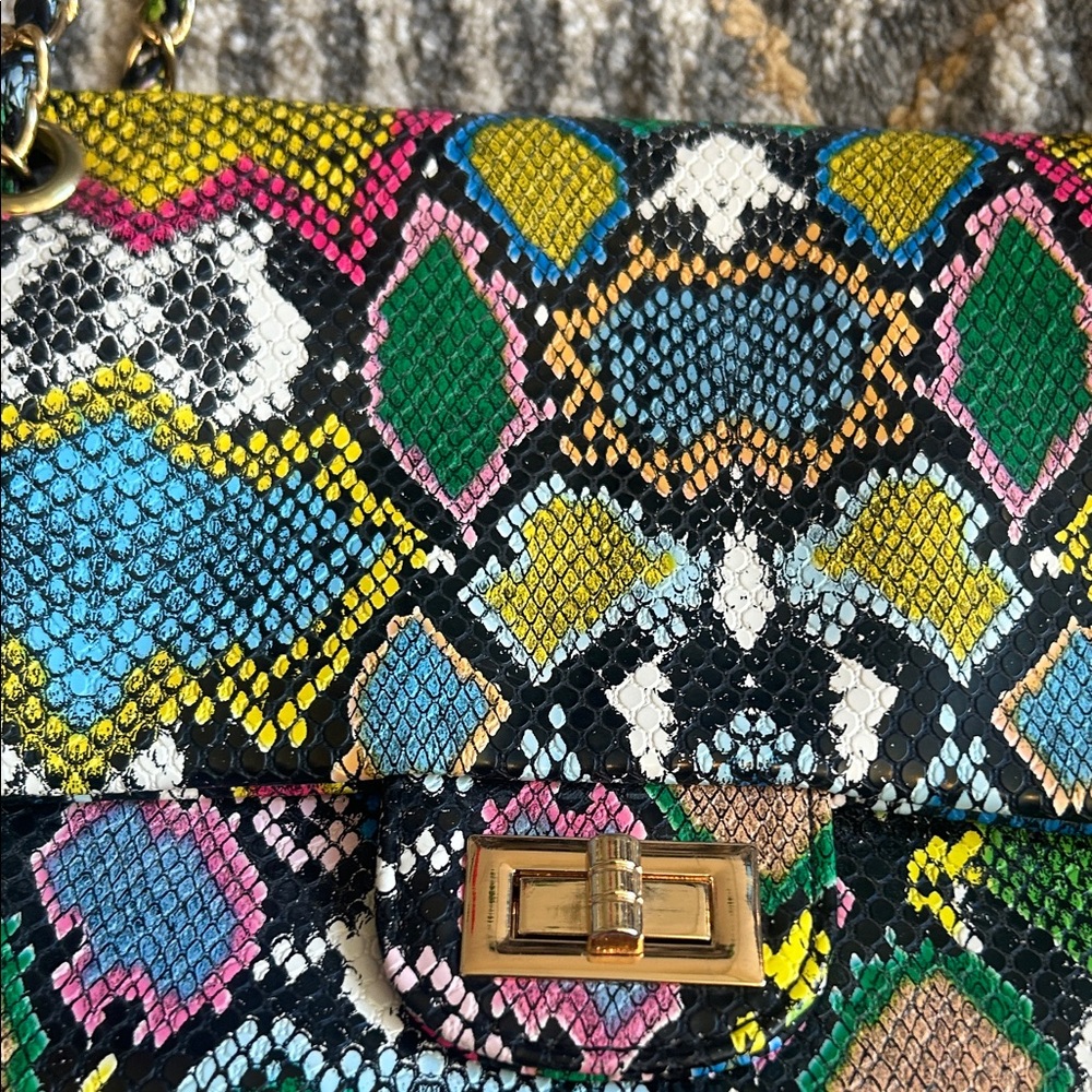 Fashion Nova Python Print Multicolor Patterned Ch… - image 4